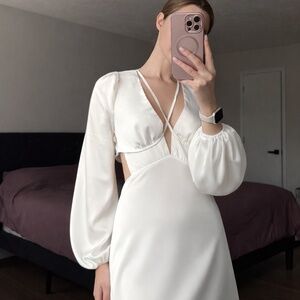 luxurious trendy white dress